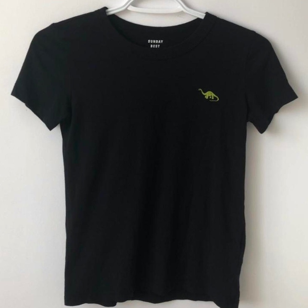 T-Shirt with Dinosaur Embroidery